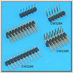 W328 0.100"(2.54mm) Pitch Single Row Pin Header Connector - DIP type